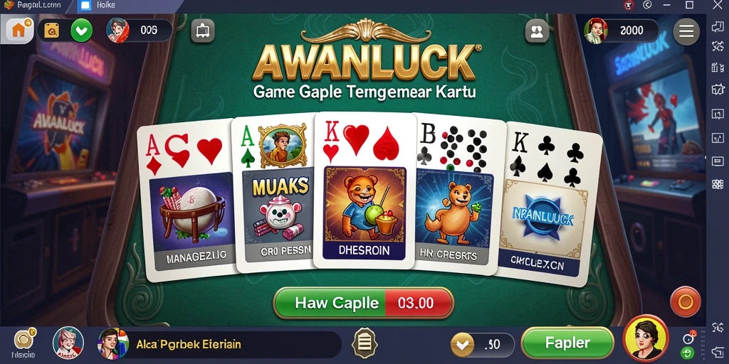 Tampilan gameplay seru AWANLUCK di dalam permainan Gaple.