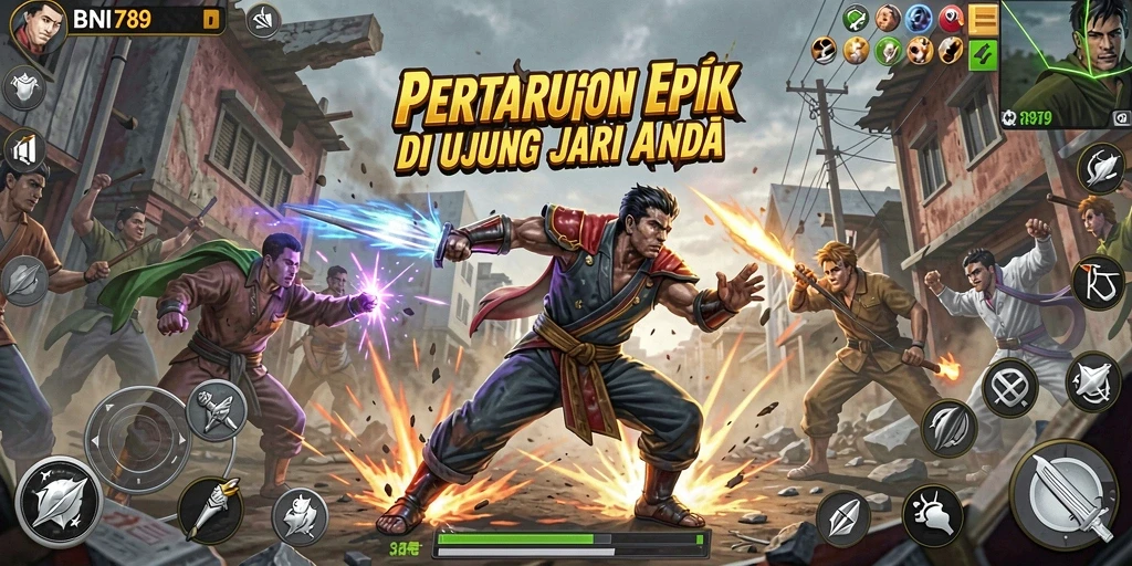 Tampilan epik pertarungan dalam BNI789 dengan grafik yang menakjubkan.