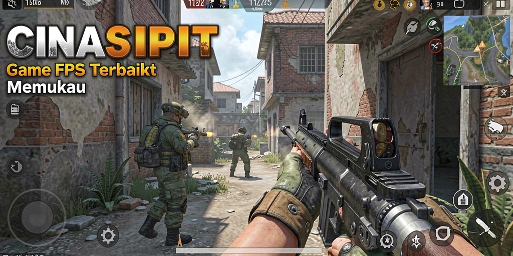 Screenshot gameplay CINASIPIT dengan aksi tembak-menembak intens.