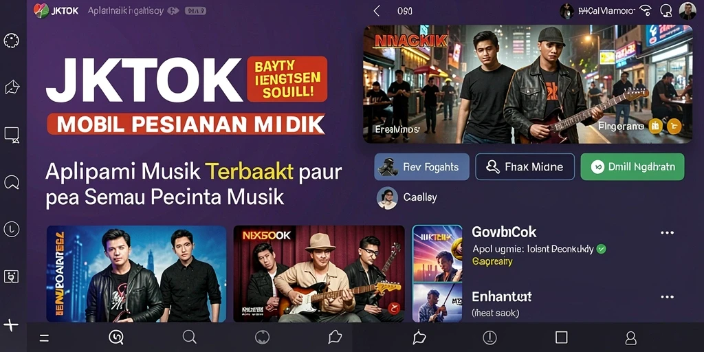 Screenshot JKTOK menampilkan gameplay interaktif penuh warna dalam musik.