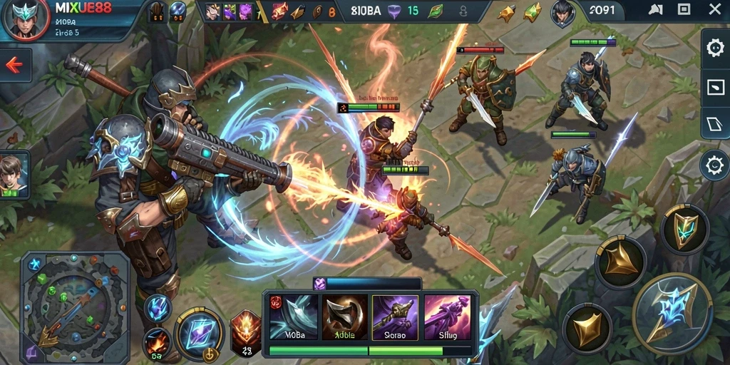 Gameplay seru dalam MIXUE88 dengan pertarungan tim yang mendebarkan.