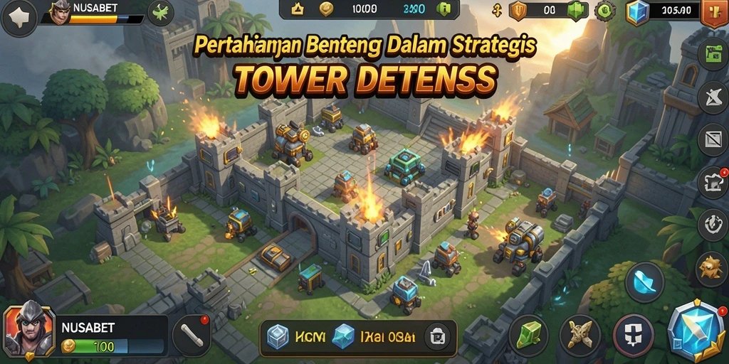 Tampilan gameplay NUSABET dengan strategi Tower Defense yang mendebarkan.