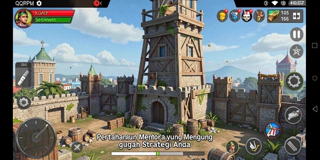 Tangkapan layar gameplay QQRP menampilkan aksi menara pertahanan yang mendebarkan.