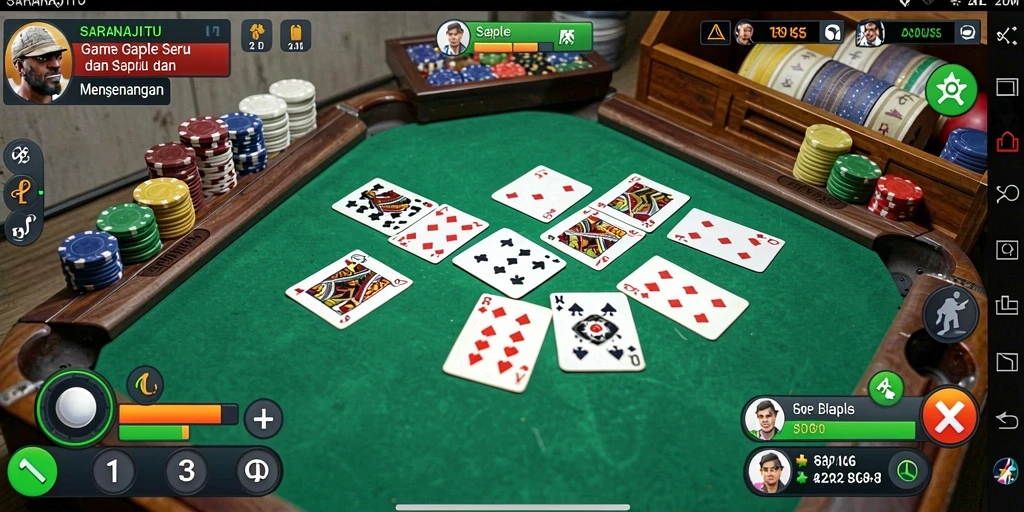 Tampilan seru gameplay Gaple di SARANAJITU dengan teman-teman.