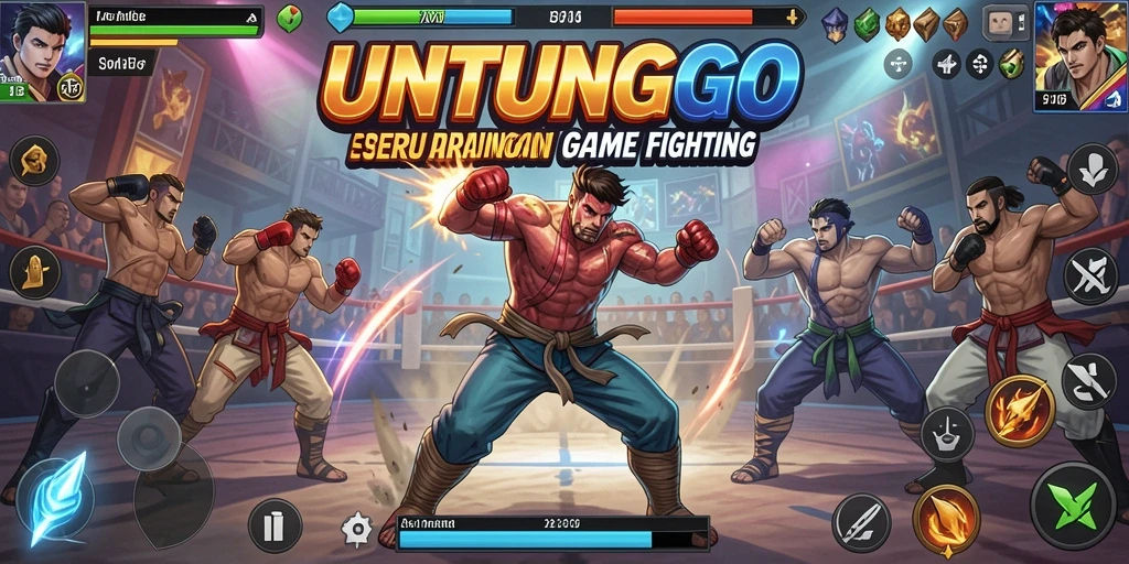 Tampilan screenshot utama UNTUNGGO dengan aksi pertarungan yang intens.